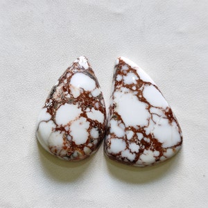 2Pcs Big Size Pear Shape Natural Wild Horse Cabochon Lot Attractive Wild Horse Magnesite Gemstone Wild Horse Stone For Jewelry Making M13