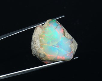 100% Natural 01Pcs 38Carats Multi Fire Raw Ethiopian Opal Rough For Making Jewelry Loose Ethiopian Opal Earth Minded Rough O23