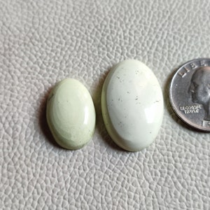 45Cts 2Pcs Natural&Smooth Lemon Chrysoprase, Lemon Chrysoprase Cabochon Stone, Lemon Chrysoprase Gemstone, Personalized Gifts L7