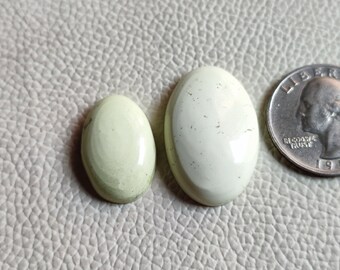 45Cts 2Pcs Natural&Smooth Lemon Chrysoprase, Lemon Chrysoprase Cabochon Stone, Lemon Chrysoprase Gemstone, Personalized Gifts L7