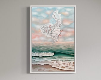 Jewish Art - Mayim Chayim - Framed Judaica Print - Art from Israel - Jewish Gifts - Jewish Home Decor - by Yael Flatauer