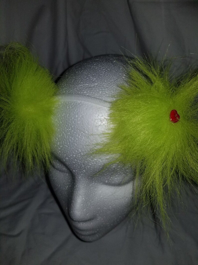 one size fits most!!! green headband pompoms bows on nylon headbands brown headband Pompoms!! Blue headband singles doubles