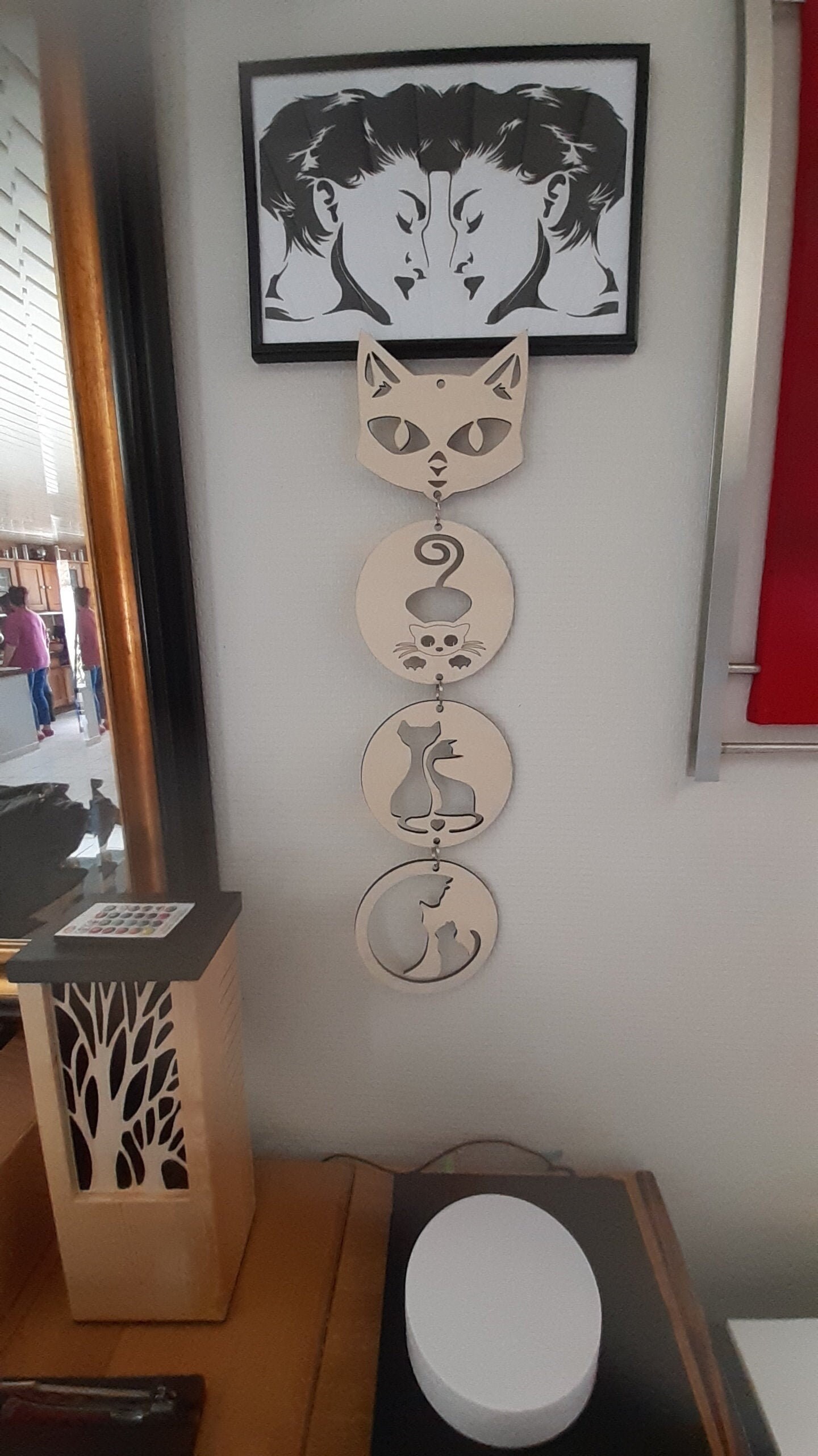 Décoration Cadre Mural Chats Personnalisés Fait Main.