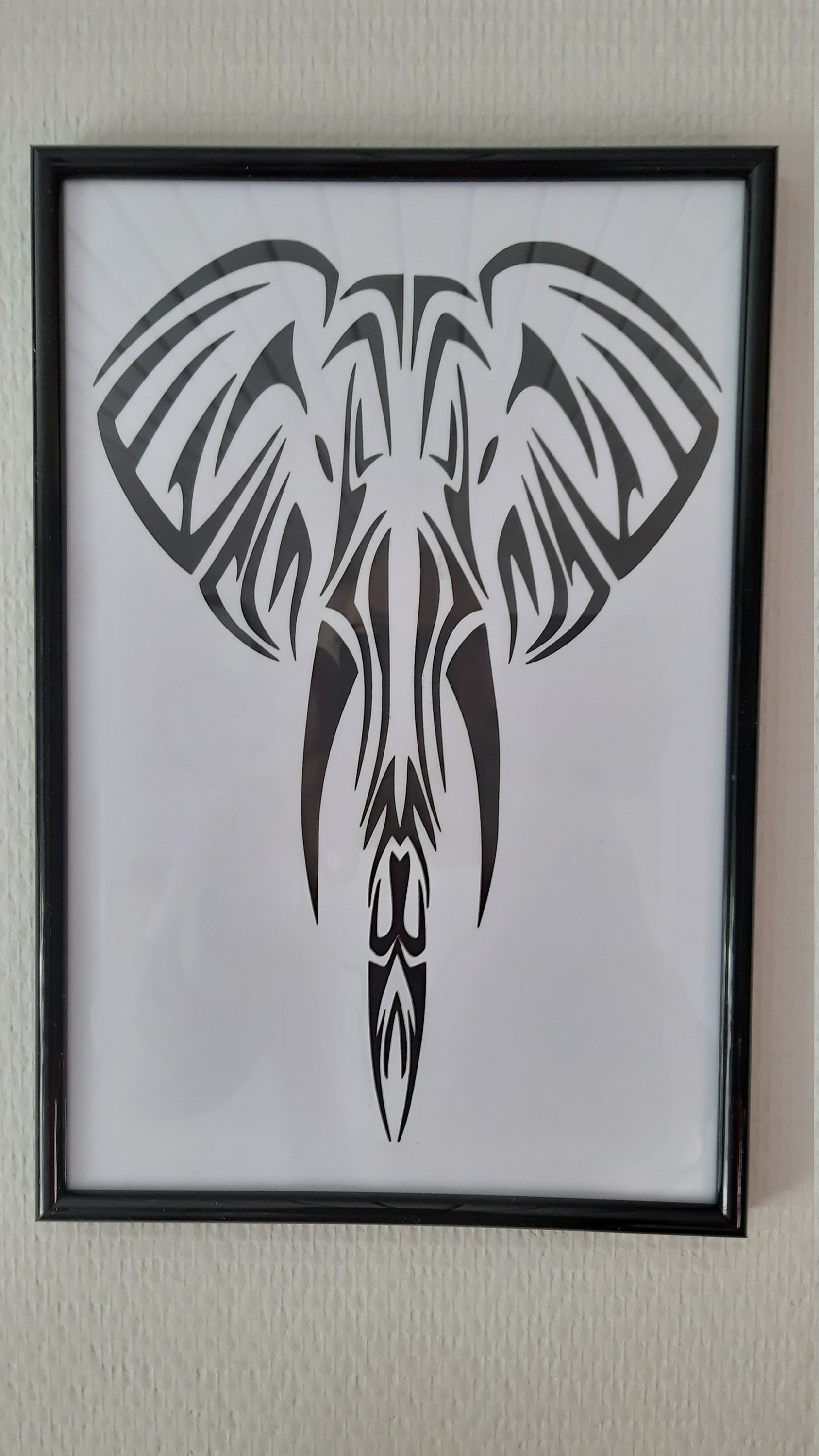 Décoration Cadre Mural ou à Poser, Eléphant Personnalisé Fait Main.