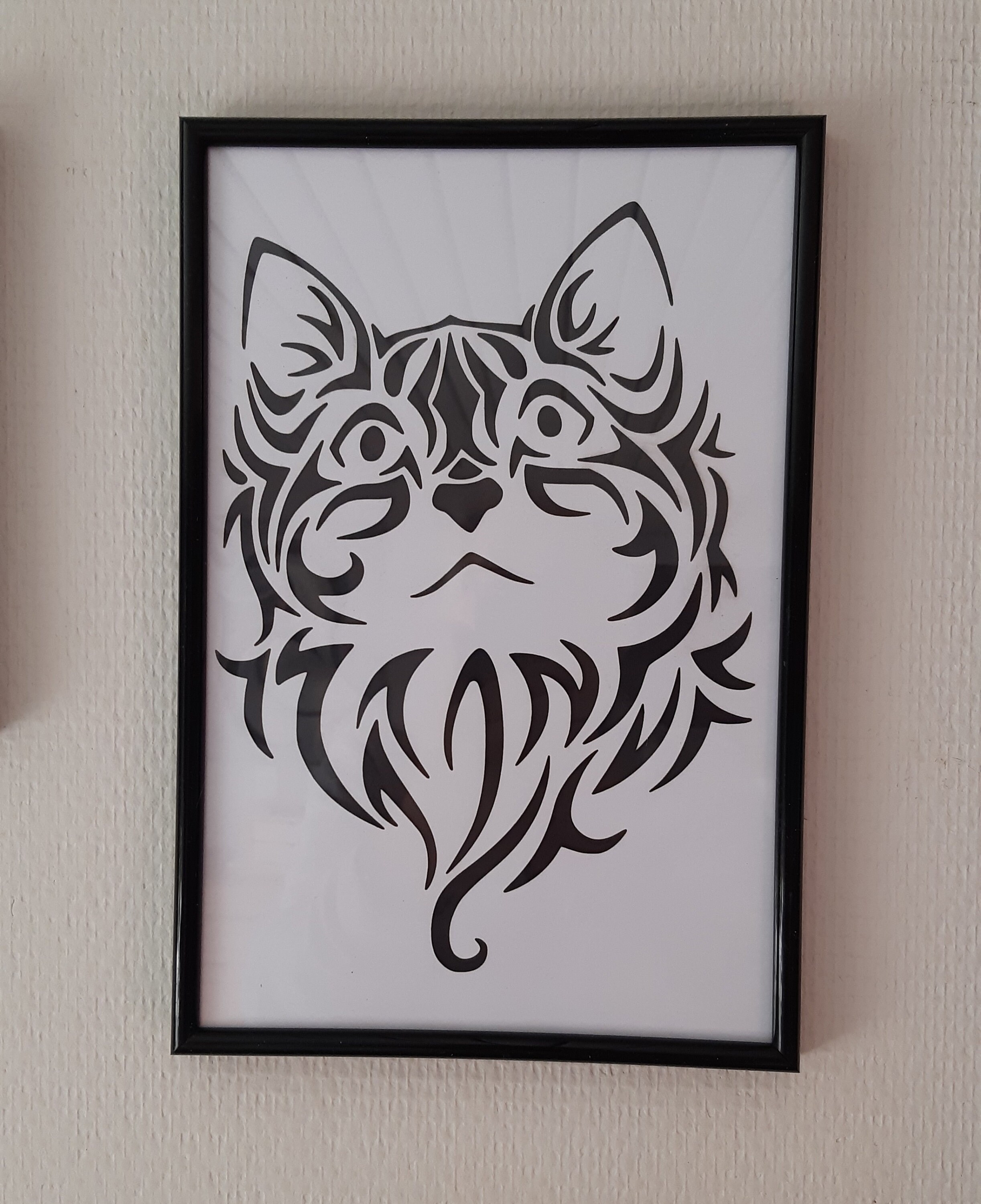 Décoration Cadre Mural ou à Poser, Chat Personnalisé Fait Main.