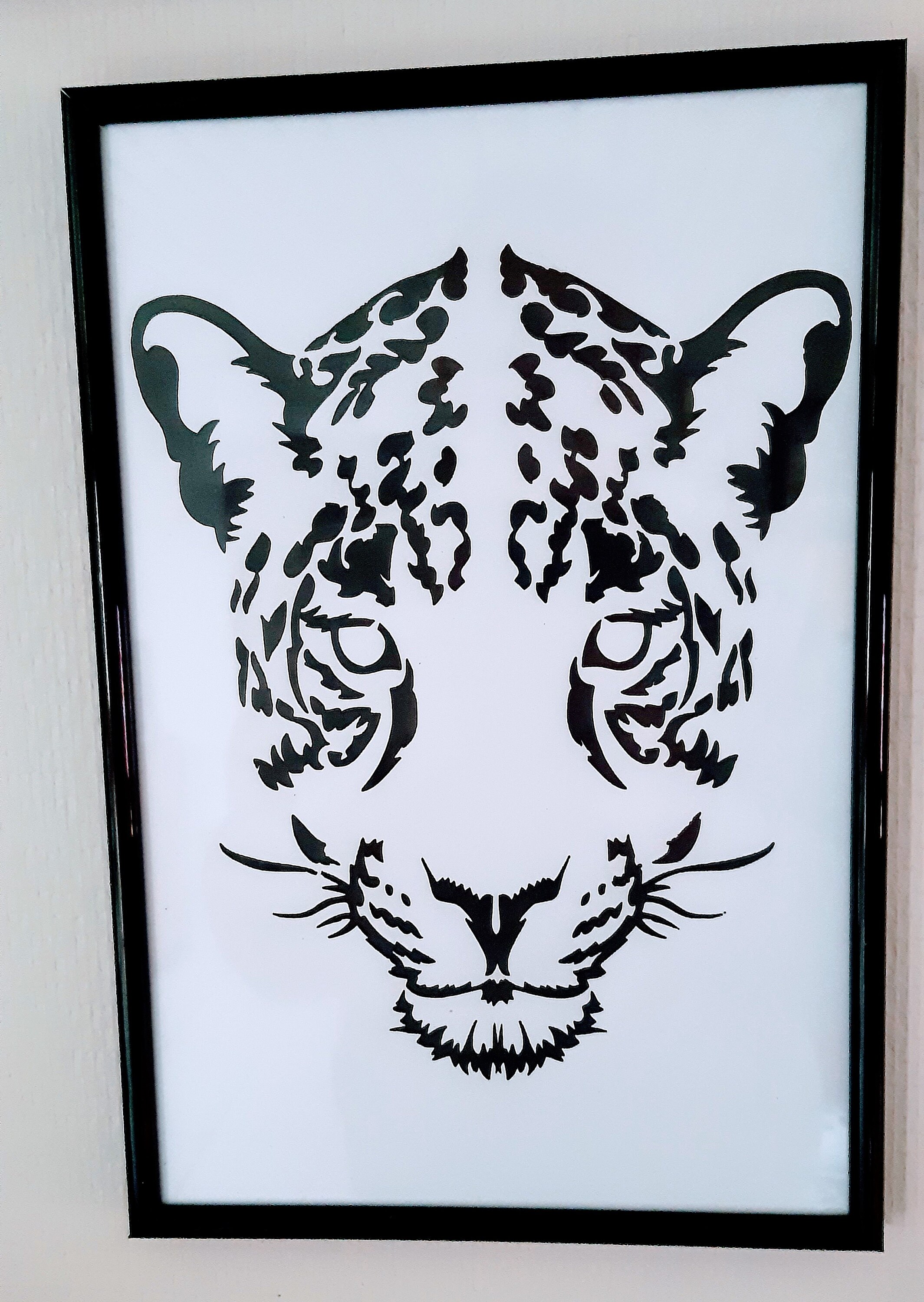 Décoration Cadre Mural ou à Poser, Panthère Personnalisé Fait Main.