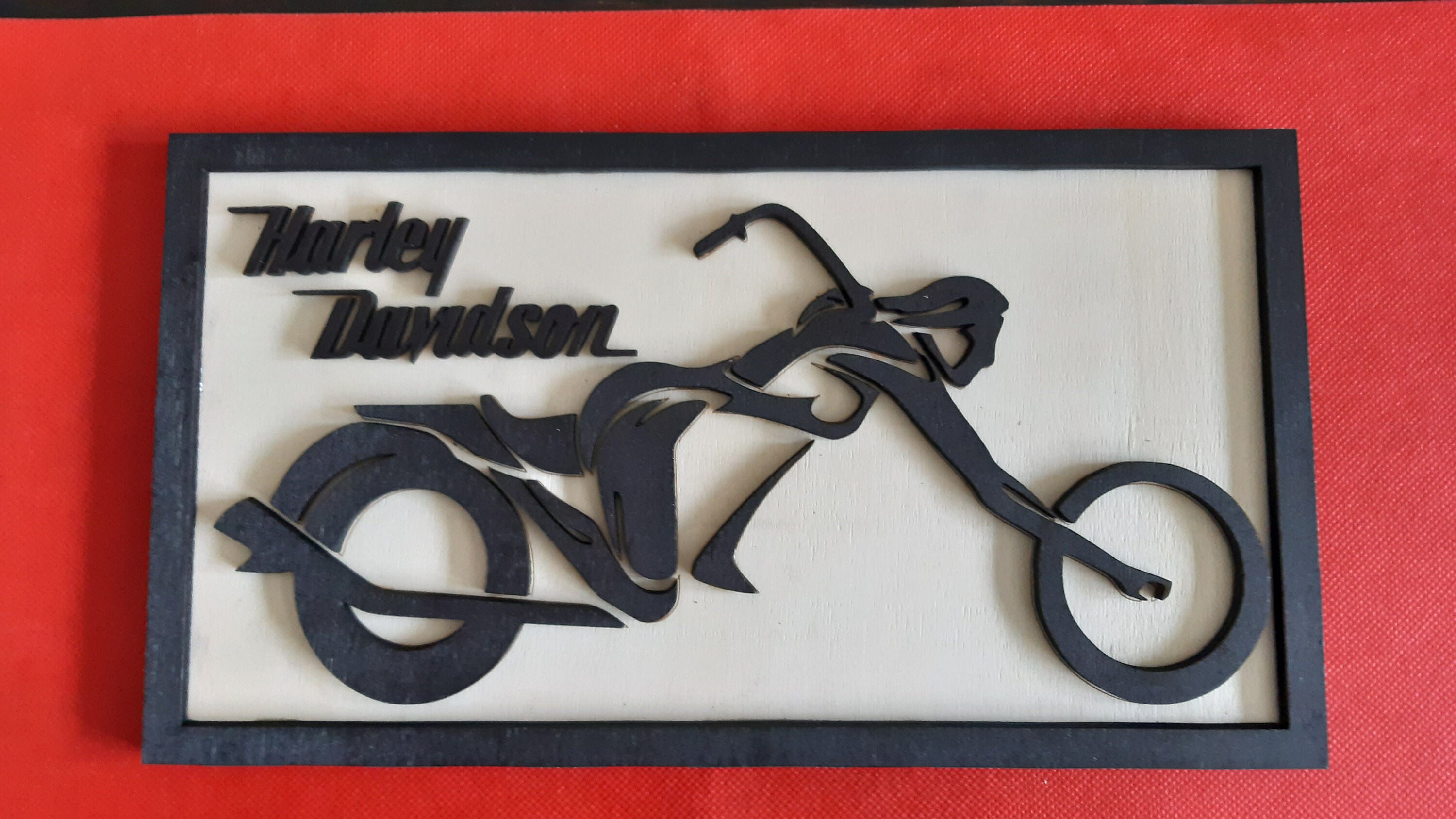 Harley Davidson decoración de pared marco de madera hecho a | Etsy