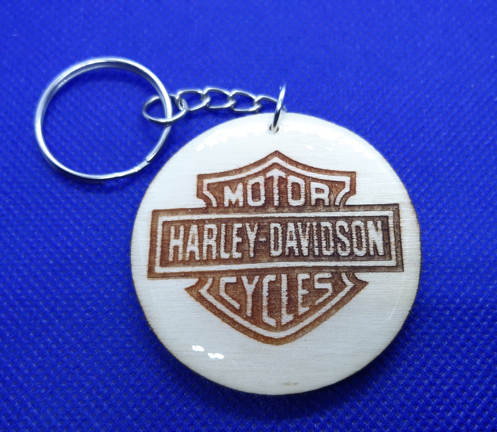 Harley Davidson key holder made of customizable wood and epoxy Etsy