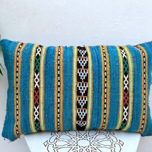 Moroccan Berber Pillow Cover-Moroccan blue Berber cushion Kilim style - Moroccan boho cushion,Sabra pillows