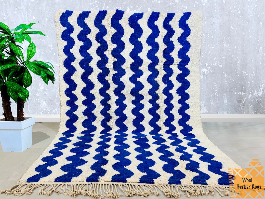Blue Arabic Rug Moroccan Rug Blue - Berber Rug - Custom Moroccan Rug - Beni Ourain Rug ...