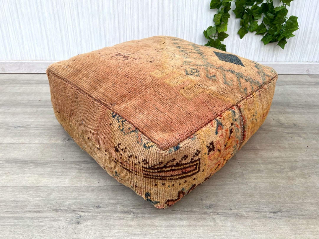 Moroccan Floor Cushion, Moroccan Kilim Pillow, Outdoor Morocco Pouf ...