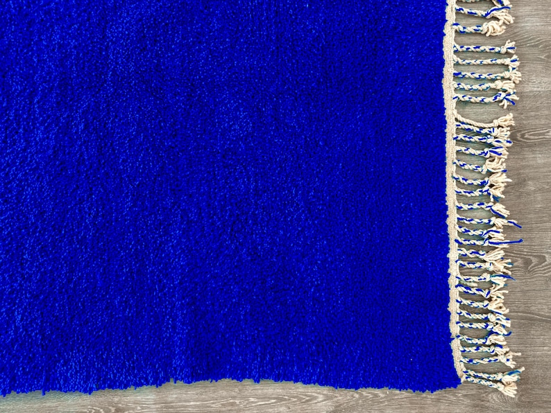 Vibrant Blue Rug 70% OFF** Moroccan Blue Rug - Berber Wool Rug - Custom Beni Ourain Rug ...
