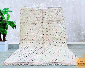 Tappeto marocchino personalizzato 7 x 10 piedi, tappeto colorato Beni Ourain, tappeto di lana, tappeto fatto a mano, tappeto Beni Ourain, tappeto marocchino in stile, tappeto personalizzato 7,0 piedi x 9,7 piedi