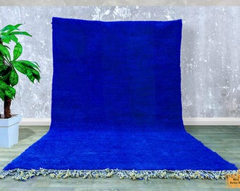 70% OFF** Moroccan Blue Rug - Berber Wool Rug - Custom Beni Ourain Rug - Handmade Blue Rug - Solid Blue Wool Rug - Custom Made Moroccan Rug