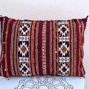 Moroccan Berber Pillow Cover-Moroccan Red Berber cushion Kilim style - Moroccan boho cushion,Sabra pillows