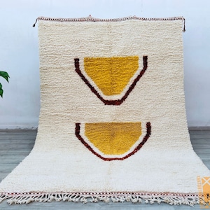 70% OFF Yellow Moroccan rug – Beni ourain rug - Wool berber rug - Custom rug - Handmade Rugs For Living Room,Yellow Moroccan Wool Rug