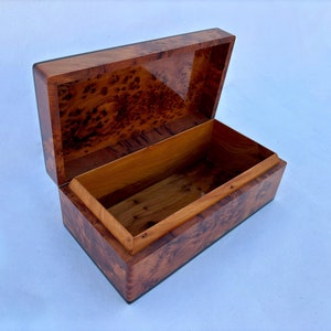 10"×6" Moroccan high quality burl jewellery Box,Thuya wooden jewelry box ,jewelry box wood, wooden  box, anniversary wife, wooden treasure