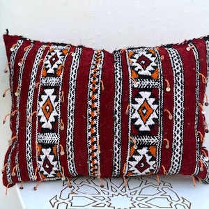 Moroccan Berber Pillow Cover-Moroccan Red Berber cushion Kilim style - Moroccan boho cushion,Sabra pillows