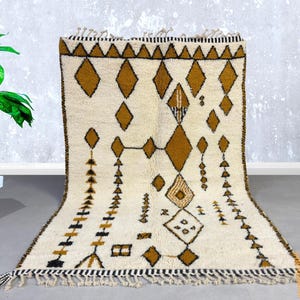 Colorful Handmade Moroccan Area Rug - Beni Ourain Wool Rug, Bohemian Floor Decor, Custom Sizes Available, Berber Design, Eco-Friendly