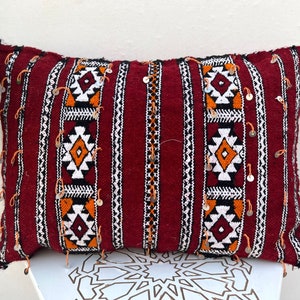 Moroccan Berber Pillow Cover-Moroccan Red Berber cushion Kilim style - Moroccan boho cushion,Sabra pillows