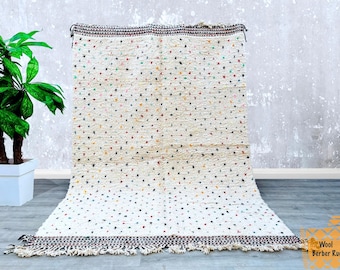 Tappeto marocchino 6 x 9 piedi, tappeto colorato Beni Ourain, tappeto di lana, tappeto fatto a mano, tappeto Beni Ourain, tappeto marocchino in stile, tappeto personalizzato 6,5 piedi x 9,2 piedi