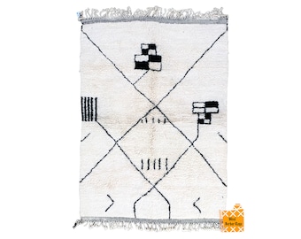 Beni ourain rug, Authentic Moroccan rug, Berber carpet, Genuine Wool rug, Handmade rug, Beni ourain style, Area rug, Tapis berbere, Teppich