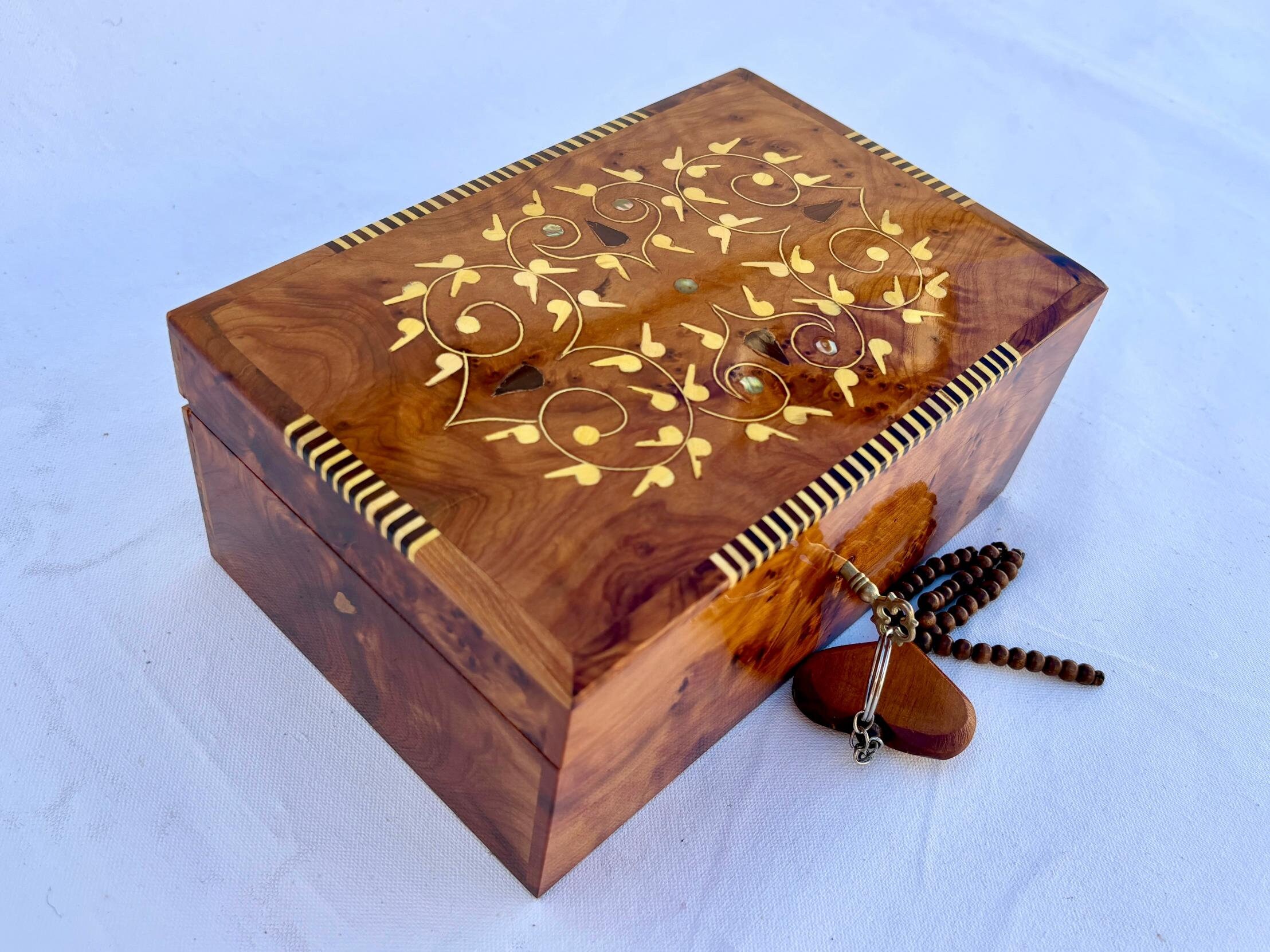 8"×5" Handmade Wooden Jewelry Box Made Of Thuya Burl Wood ,Jewelry Organizer,Memory Box,Decorative Storage Box For Women,jewelry boxes