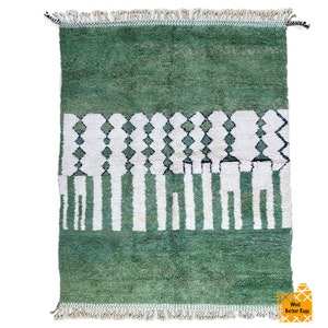 Beni ourain rug, Authentic Moroccan rug, Moroccan green Rug, Genuine Wool rug, Handmade rug, Beni ourain style, Area rug, Tapis berbere