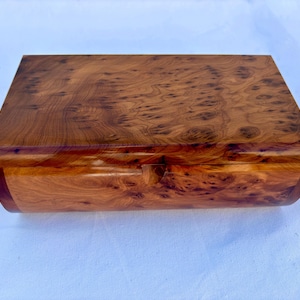 10"x7" Handcrafted Thuya Burl Wooden Jewelry Box -Handmade Small Jewelry Box,Decorative Storage Box For Women, Solid Thuya wood jewellry Box