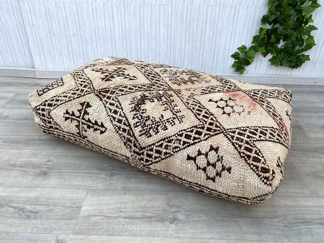 Moroccan Floor Cushion Vintage Kilim Pouf Large Ottoman Etsy — free download