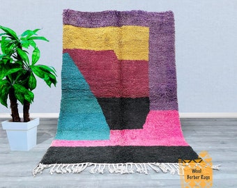 Alfombra marroquí 5.2 FT x 7.6 FT, Alfombra Azilal, Alfombra Azilal marroquí, Alfombras para sala de estar, Alfombra de área para dormitorio, Alfombra bereber auténtica 5x8