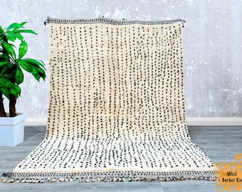 Tapis marocain, tapis beni ourain fait main, tapis en laine minimaliste, tapis sur mesure, tapis berbère, tapis marocain, tapis en laine, grand tapis