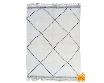 Beni ourain rug, Authentic Moroccan rug, Berber carpet, Genuine Wool rug, Handmade rug, Beni ourain style, Area rug, Tapis berbere, Teppich
