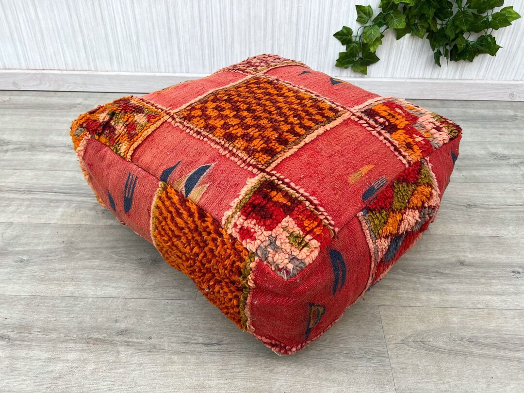Moroccan Floor Cushion, Moroccan Kilim Pillow, Outdoor Morocco Pouf — free download