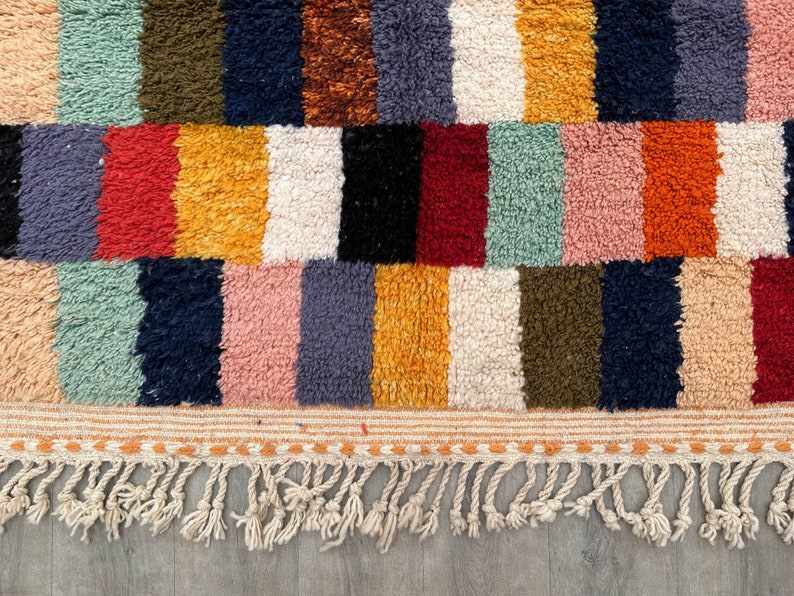 Colorful Rug 8x11, Beni Ourain Rug, Vintage Rug, Ready to Ship, Vintage