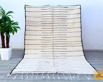 Marokko Teppich 7X9- Handgemachter Beni Ourain Stil, Berber Teppich, Authentischer Beni ouarain Teppich, marokkanischer Stil Tapis Marocain 6.6 FT x 9.2 FT