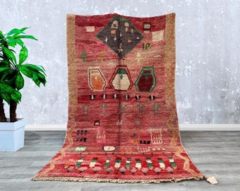 Stunning Vintage rug 4.7 FT x 7.9 FT Moroccan Rug - Berber Rug - Area rug - Authentic Azilal rug - moroccan style - berber carpet 5x8