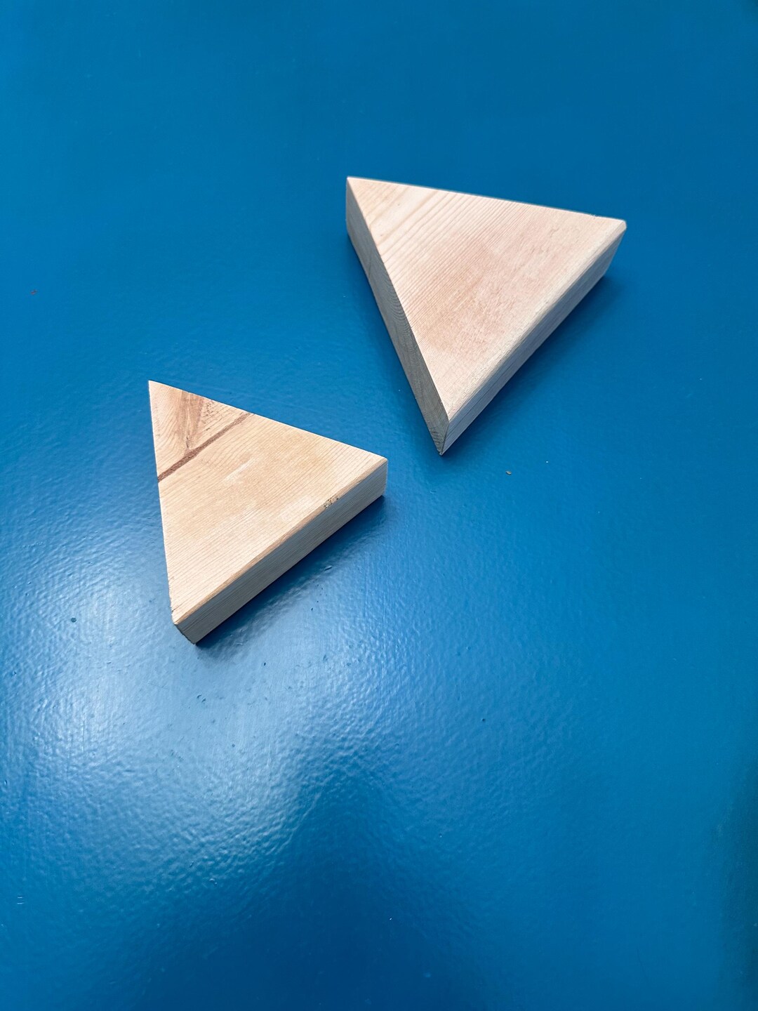 Wood Triangular Blocks up Cycled - Approximate Sizes 3.5x3.5x1.5 Inches ...