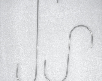Heavy Duty Galvanized S Hooks – Custom Lengths, Bird Feeder, Greenhouse Hanger (3 Pack)