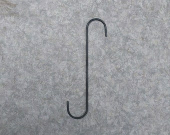 12 Inch Galvanized Steel S Hooks – Heavy Duty Hanging Hooks – Plant Basket, Garage & Garden Hooks – 3 Pack