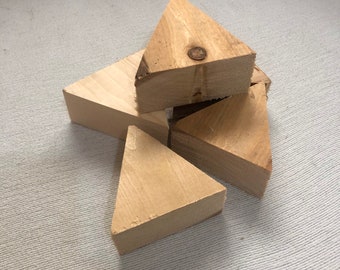 Wood triangular blocks up cycled - approximate size 3.5x3.5x1.5 inches