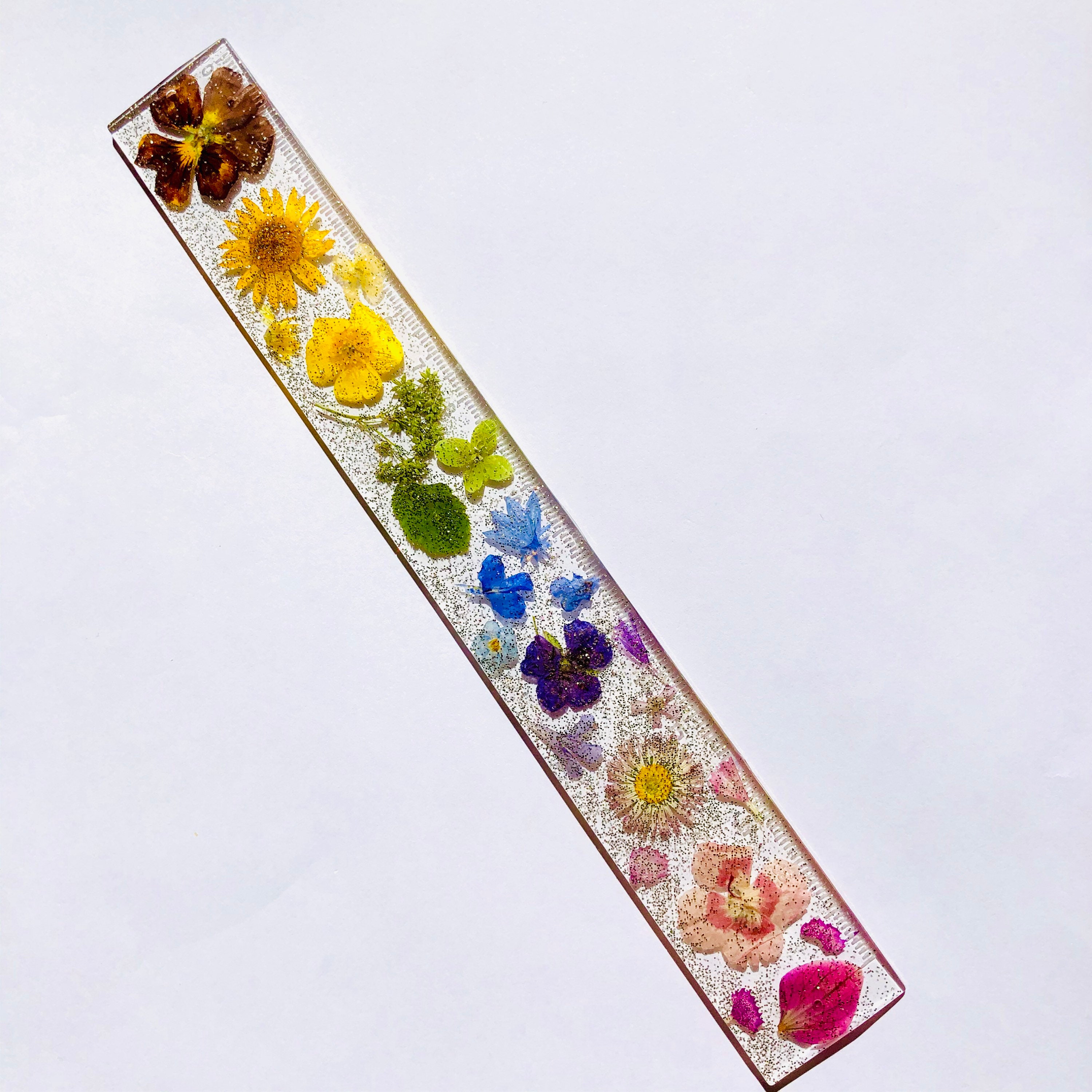 Handmade Resin Ruler With Real Dried Handpicked Flowers - Etsy