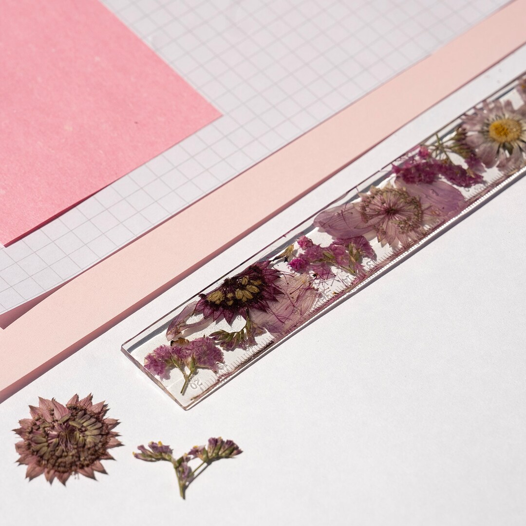Handmade Resin Ruler With Real Dried Handpicked Flowers - Etsy