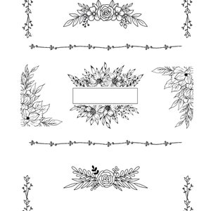 Flower outline stickers