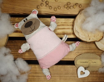 Kirschkernkissen, Bär, Kuscheltier, Wärme-und Kältekissen, Knistertuch Teddybär, personalisiertes Geschenk