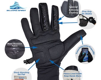 Padded Figure Skating Gloves (1 pair) - Keep Hands Dry, Warm, and Protected