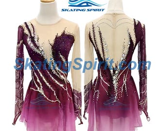 Abito da pattinaggio artistico su misura per ragazze e donne, costume da ballo - SD277