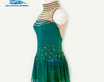 slim fit dress slacks Sleeveless Mini Dress - Green impressionist hue