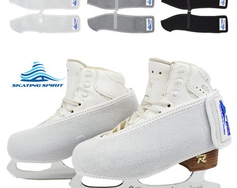 Cubrebotas de patinaje fáciles de poner y quitar para patinaje artístico sobre ruedas (para jóvenes y adultos) (1 par en blanco, gris o negro)