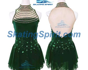 21Grams Robe de Patinage Artistique Femme Fille Patinage Robes Noir
